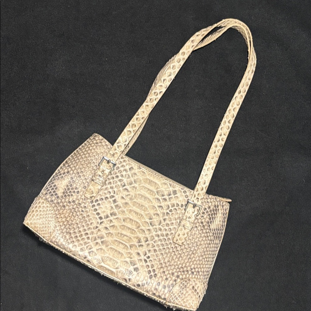 Cape Cobra vintage genuine snakeskin Python mini shoulder bag beige neutral y2k